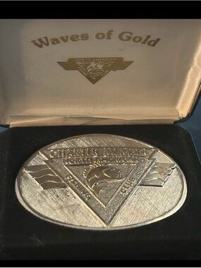 Waves of Gold North American Fishing Club Belt Buckle w/ Box & COA Charter mem.